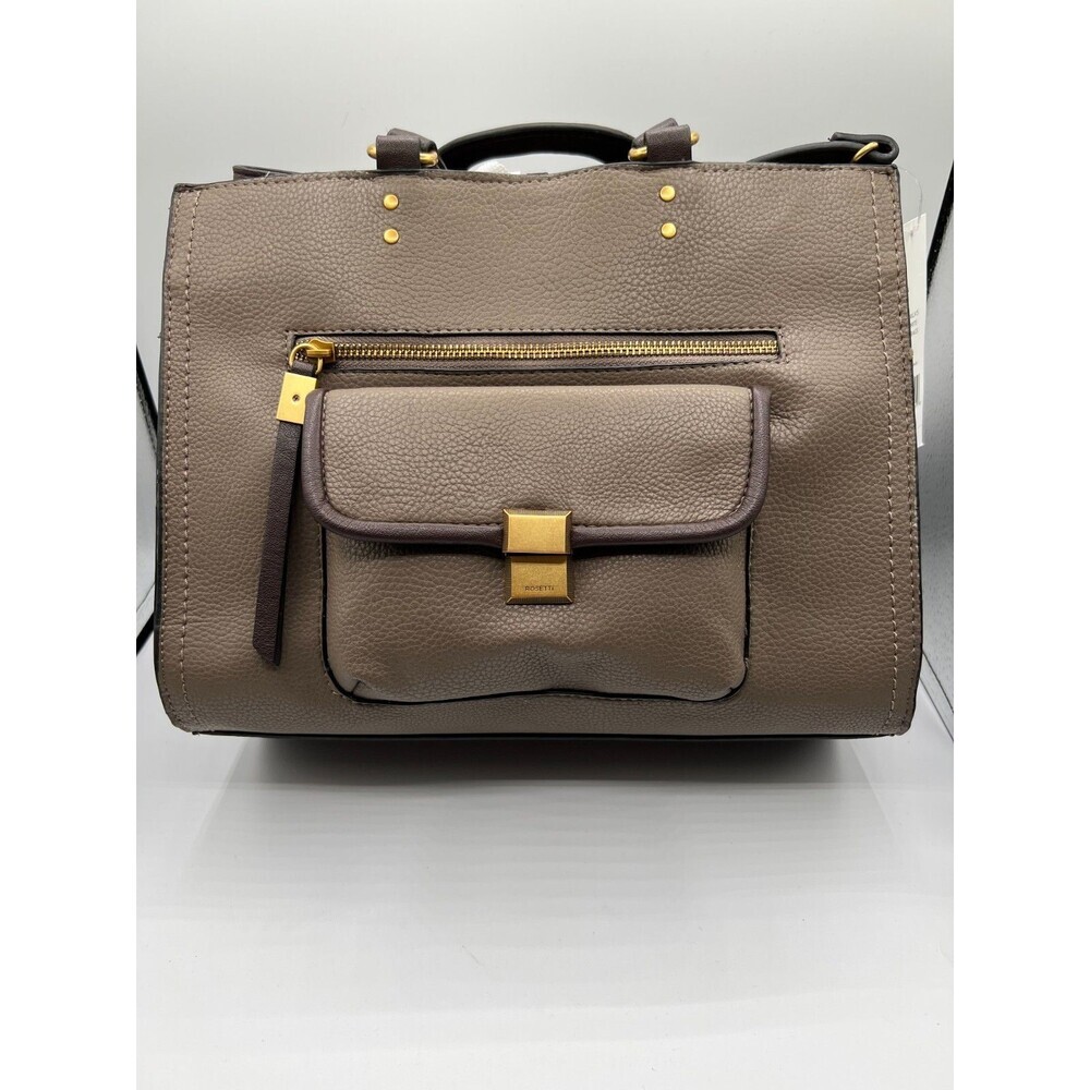 NWT Rosetti Gianna Satchel Mink Mud Colorblock Faux Leather Handbag